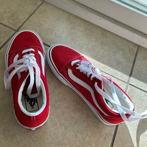 Vans red classic sneakers - excellent condition - big kids size 4.5